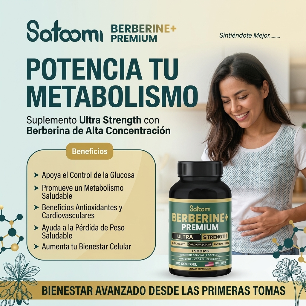 Suplemento Berberine+ Premium Satoomi 1500mg