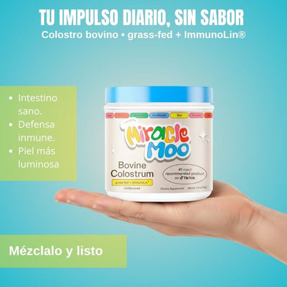 Suplemento alimenticio: Miracle Moo – Colostrum Bovine (Grass-Fed) con ImmunoLin®
