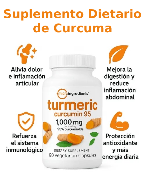 Capsulas de Cúrcuma: Suplemento Dietario